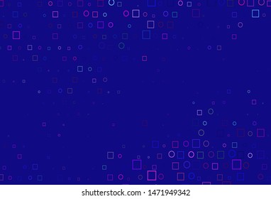 Light Pink, Blue vector background with circles, rectangles. Decorative design in abstract style with circles, rectangles. Design for posters, banners.