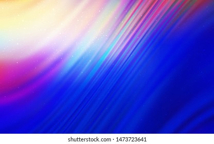 Light Pink, Blue vector background with galaxy stars. Space stars on blurred abstract background with gradient. Template for cosmic backgrounds.