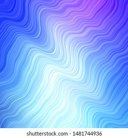 Light Pink, Blue vector background with wry lines. Colorful illustration in abstract style with bent lines. Pattern for booklets, leaflets.