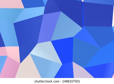 Light Pink, Blue vector background in polygonal style. Abstract gradient illustration with rectangles. Pattern for commercials.