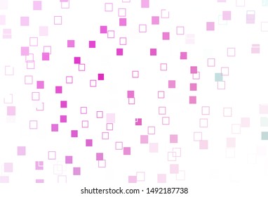Light Pink, Blue vector background with rectangles. Beautiful illustration with rectangles and squares. Pattern for busines booklets, leaflets.