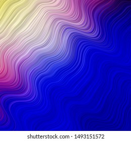 Light Pink, Blue vector background with bows. Bright sample with colorful bent lines, shapes. Pattern for commercials, ads.
