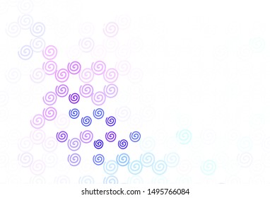 Light Pink, Blue vector background with wry lines. Creative illustration in halftone style with gradient. Colorful wave pattern for your design.