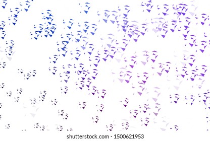 Light Pink, Blue vector background with triangles. Glitter abstract illustration with triangular shapes. Pattern for booklets, leaflets