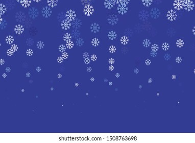 Light Pink, Blue vector background with beautiful snowflakes. Colorful decorative design in xmas style with snow. Template for a new year background.