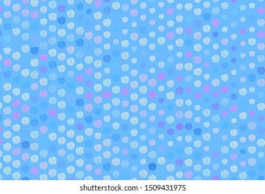 Light Pink, Blue vector background with wry lines. Colorful illustration in abstract style with gradient. Colorful wave pattern for your design.
