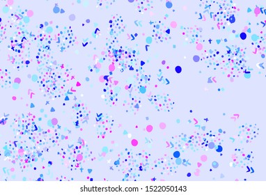 Light Pink, Blue vector background with abstract shapes. Modern abstract illustration with colorful random forms. Background for a cell phone.