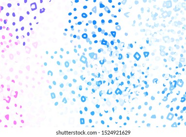 Light Pink, Blue vector background with abstract shapes. Decorative design in abstract style with random forms. Modern design for your business card.