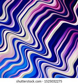 Light Pink, Blue vector background with bent lines. Abstract illustration with bandy gradient lines. Template for your UI design.