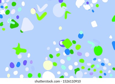 Light Pink, Blue vector background with abstract shapes. Decorative design in abstract style with random forms. Modern design for your business card.