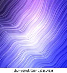 Light Pink, Blue vector background with curved lines. Colorful illustration with curved lines. Pattern for websites, landing pages.