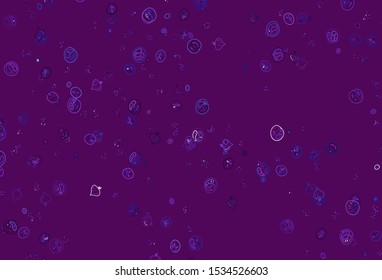 Light Pink, Blue vector background with cuisine gourmet. Beautiful colorful illustration with food in doodle style. Pattern for ad, booklets, leaflets of restaurants.