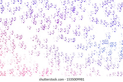 Light Pink, Blue vector background with triangles. Glitter abstract illustration with triangular shapes. Pattern for commercials.