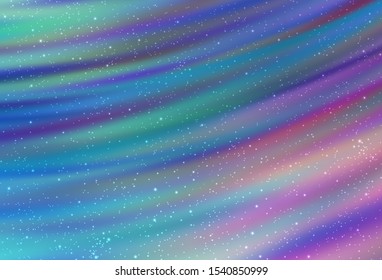Light Pink, Blue vector background with astronomical stars. Shining illustration with sky stars on abstract template. Pattern for futuristic ad, booklets.