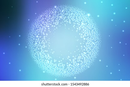 Light Pink, Blue vector background with astronomical stars. Shining colored illustration with bright astronomical stars. Pattern for futuristic ad, booklets.