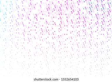 Light Pink, Blue vector background with bubbles. Abstract illustration with colored bubbles in nature style. Pattern of water, rain drops.