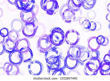 Light Pink, Blue vector background with bubbles. Blurred decorative design in abstract style with bubbles. Pattern for beautiful websites.