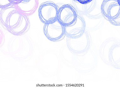 Light Pink, Blue vector background with bubbles. Illustration with set of shining colorful abstract circles. Pattern for textures of wallpapers.