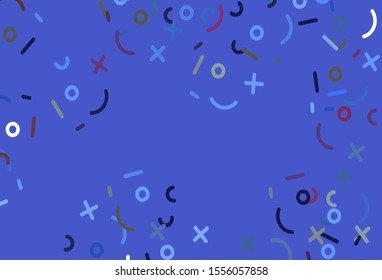 Light Pink, Blue vector background with math elements. Modern geometrical illustration with numerals. Best design a poster, banner of a math college.