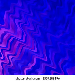 Light Pink, Blue vector background with curved lines. Abstract gradient illustration with wry lines. Template for cellphones.