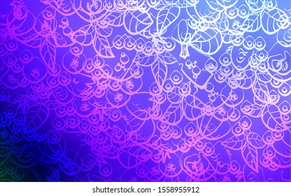 Light Pink, Blue vector background with tasty food. Beautiful colored illustration with food in doodle style. Pattern for menu of cafes, bars, restaurants.