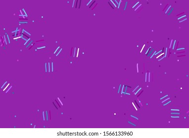 Light Pink, Blue vector background with stright stripes, dots. Blurred decorative design in simple style with lines. Template for your beautiful backgrounds.