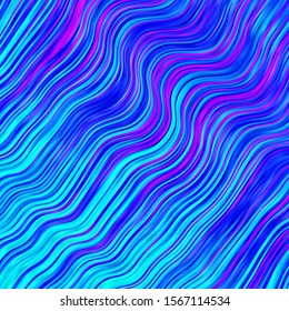 Light Pink, Blue vector background with wry lines. Colorful illustration, which consists of curves. Template for cellphones.