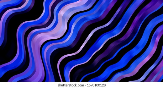 Light Pink, Blue vector background with wry lines. Bright illustration with gradient circular arcs. Design for your business promotion.