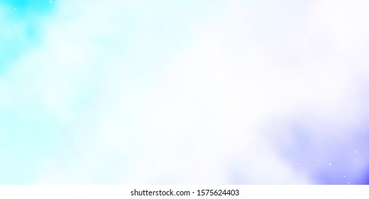 Light Pink, Blue vector background with small and big stars. Decorative illustration with stars on abstract template. Pattern for websites, landing pages.