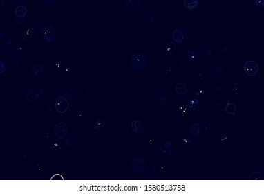 Light Pink, Blue vector background with tasty food. Illustration with set of fresh food in doodle style. Design for ad, poster, banner of cafes or restaurants.
