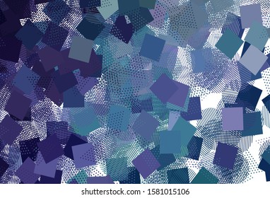Light Pink, Blue vector background with polygonal style with circles. Abstract illustration with colorful dots, lines, cubes. Pattern for commercials.