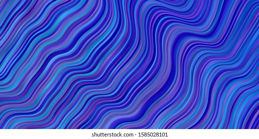 Light Pink, Blue vector background with wry lines. Bright illustration with gradient circular arcs. Pattern for commercials, ads.