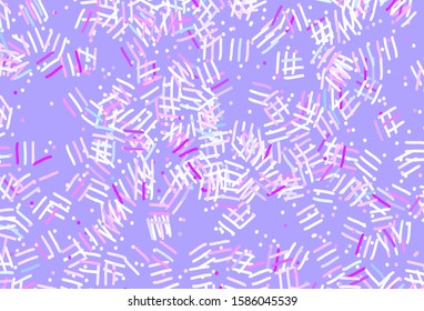 Light Pink, Blue vector background with stright stripes, dots. Glitter abstract illustration with colorful sticks. Pattern for ad, booklets, leaflets.