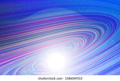 Light Pink, Blue vector background with astronomical stars. Blurred decorative design in simple style with galaxy stars. Pattern for futuristic ad, booklets.