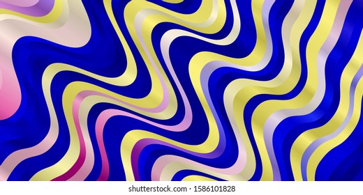 Light Pink, Blue vector background with lines. Bright sample with colorful bent lines, shapes. Best design for your posters, banners.