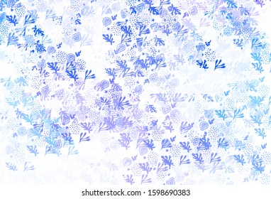 Light Pink, Blue vector background with abstract shapes. Decorative design in abstract style with random forms. Elegant design for wallpapers.