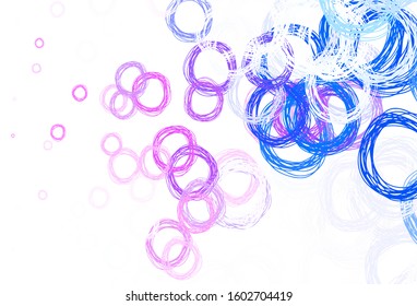 Light Pink, Blue vector background with bubbles. Blurred decorative design in abstract style with bubbles. Pattern for beautiful websites.