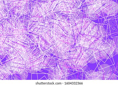 Light Pink, Blue vector background with polygonal style with circles. Abstract illustration with colorful dots, lines, cubes. Pattern for booklets, leaflets
