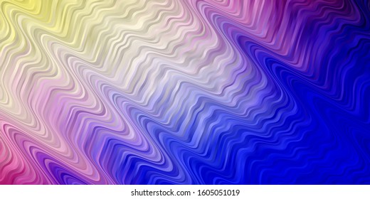 Light Pink, Blue vector background with lines. Illustration in halftone style with gradient curves. Template for your UI design.