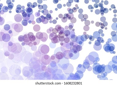 Light Pink, Blue vector background with bubbles. Blurred decorative design in abstract style with bubbles. Pattern for textures of wallpapers.