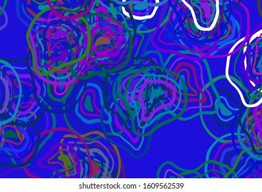 Light Pink, Blue vector background with wry lines. Geometric illustration in abstract style with gradient.  Template for cell phone screens.