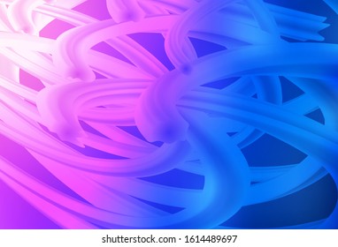 Light Pink, Blue vector background with wry lines. Modern gradient abstract illustration with bandy lines. A completely new design for your business.