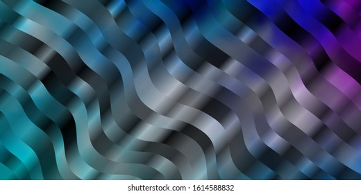 Light Pink, Blue vector background with curved lines. Colorful abstract illustration with gradient curves. Smart design for your promotions.