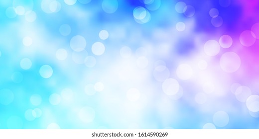 Light Pink, Blue vector background with bubbles. Illustration with set of shining colorful abstract spheres. Pattern for booklets, leaflets.