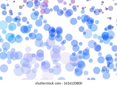 Light Pink, Blue vector background with bubbles. Blurred decorative design in abstract style with bubbles. Pattern for textures of wallpapers.