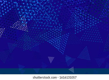 Light Pink, Blue vector background with triangles, circles. Beautiful illustration with circles, triangles in nature style. Pattern for booklets, leaflets
