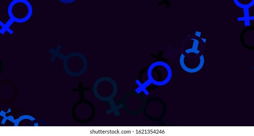 Light Pink, Blue vector background with woman symbols. Simple design in abstract style with women’s rights activism. Elegant design for wallpapers.