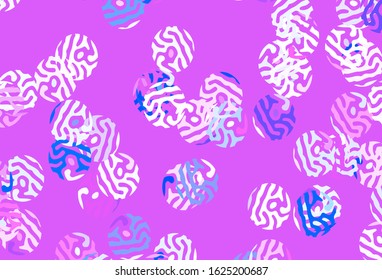 Light Pink, Blue vector background with spots. Glitter abstract illustration with blurred drops of rain. New template for your brand book.