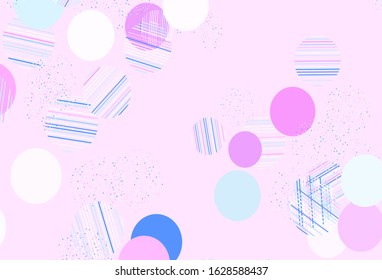 Light Pink, Blue vector background with spots. Modern abstract illustration with colorful water drops. Design for your business advert.