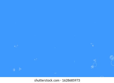 Light Pink, Blue vector background with triangles, circles. Illustration with set of colorful circles, triangles. Pattern for websites.